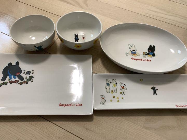 リサとガスパール　お皿他 Amazon.co.jp: リサとガスパール （お皿セット）5点セット : ホーム